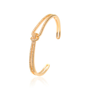 Gold Plated CZ Cubic Zirconia Bracelet, Adjustable Zircon Bracelet