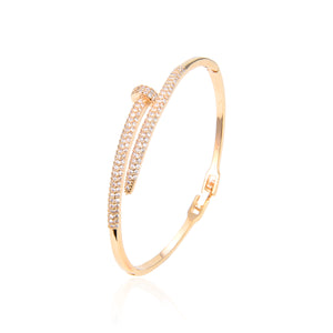 Rose Gold Plated CZ Cubic Zirconia Bangle Bracelet, Zircon Rose Gold Bangle Bracelet