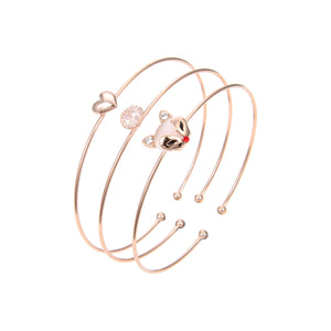 Rose Gold Plated Cubic Zirconia Bangle Bracelet, Rose Gold Plated CZ Bangle Bracelet