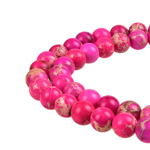 Hot Pink Imperial Jasper Gemstone Beads