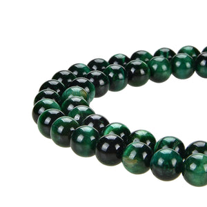 Green Tiger Eye Gemstone Beads Round