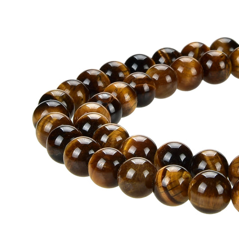 Yellow Tiger Eye Gemstone Beads Round