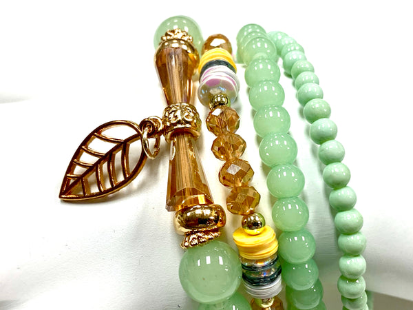 4 Piece Bracelet Set Green