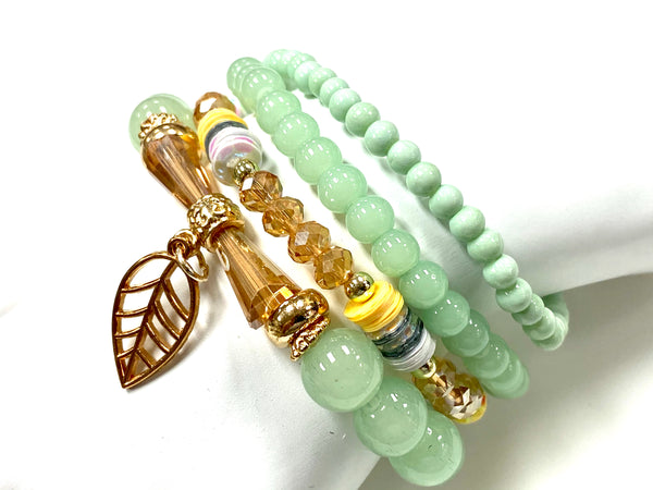 4 Piece Bracelet Set Green