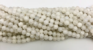 Natural White Rainbow Beads, Round Shape, Rainbow Smooth  Beads
