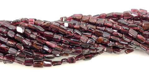 Natural Garnet Beads, Garnet Smooth Beads, Square Shape Garnet Beads