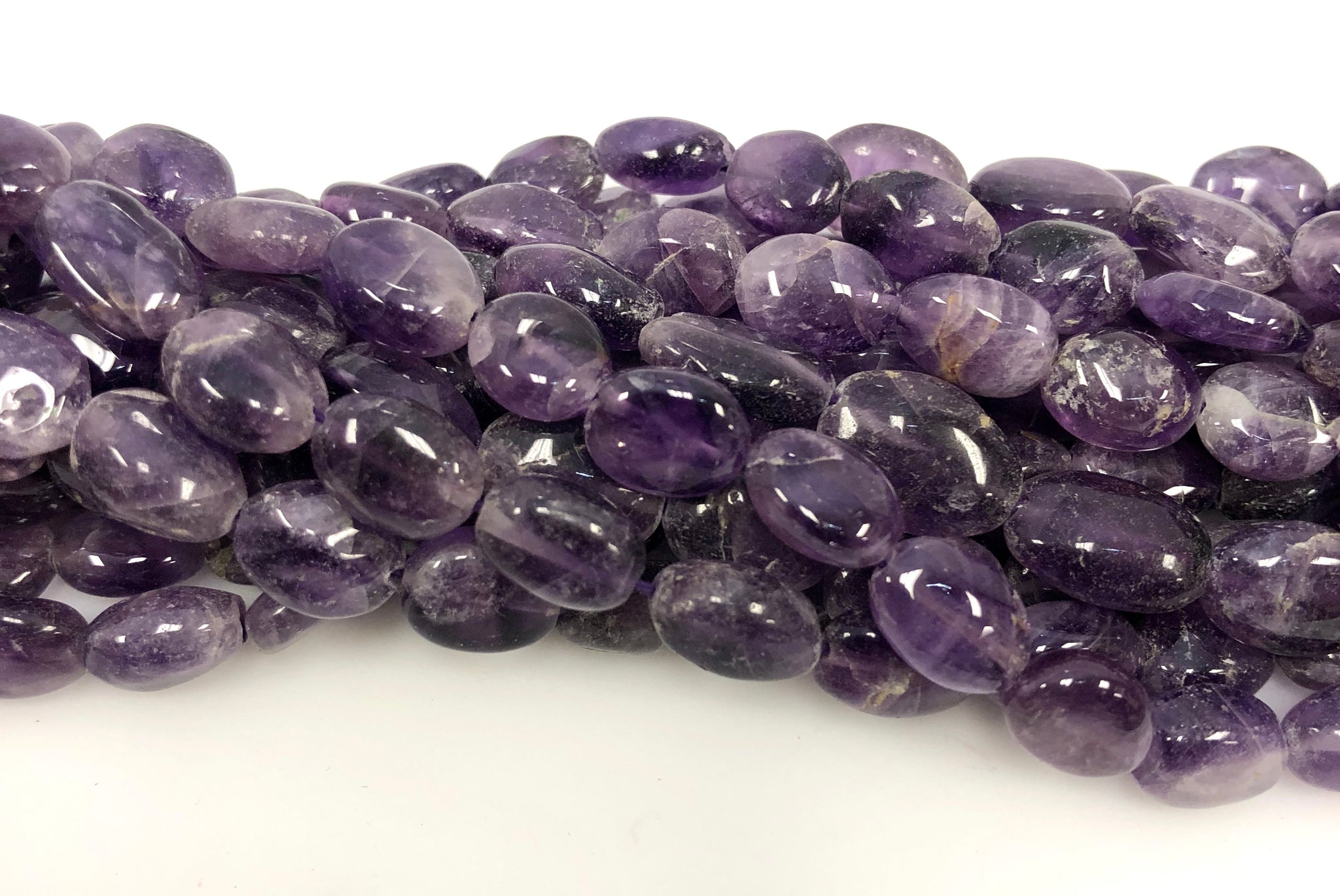 Natural Amethyst Beads, Oval Shape Beads, Smooth Gemstone Beads
