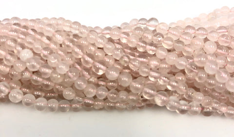 Natural Rose Quartz Beads, Quartz Smooth Beads, Round Shape Beads