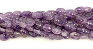 Natural Amethyst Beads, Amethyst Smooth Beads, Oval Shape Beads