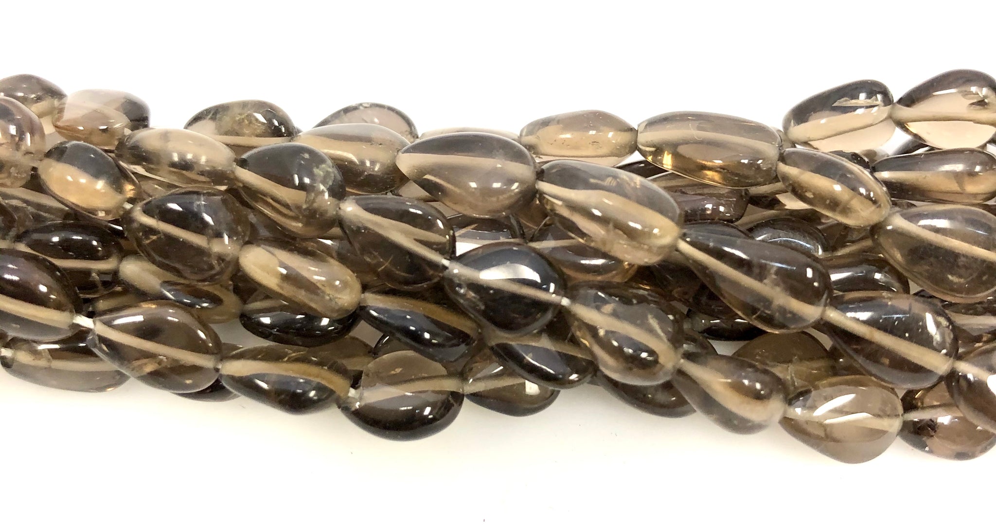 Natural Smokey Quartz Beads, Quartz Smooth Beads, Pear Shape Smokey Quartz