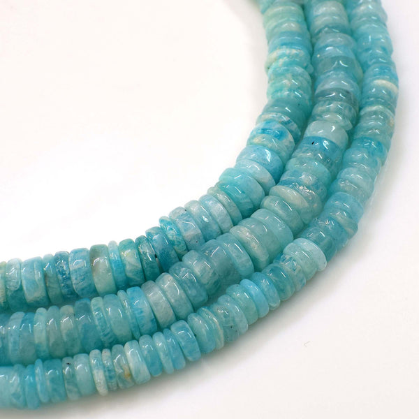 Natural Blue Opal Heishi Rondelle Beads 6-7mm