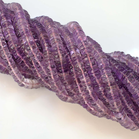Natural Pink Amethyst Beads Heishi Rondelle Shape 6-7mm Beads