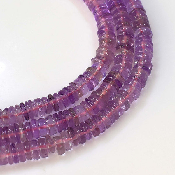 Natural Pink Amethyst Beads Heishi Rondelle Shape 6-7mm Beads