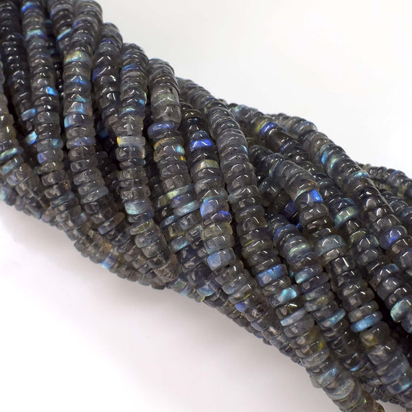 Natural Labradorite Gemstone Beads, 6-7mm Heishi Rondelle Shape Beads Jewelry Making
