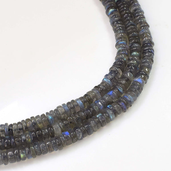 Natural Labradorite Gemstone Beads, 6-7mm Heishi Rondelle Shape Beads Jewelry Making