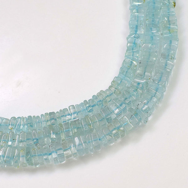 Natural Blue Topaz Gemstone Beads, 6-7mm Heishi Square Shape Beads