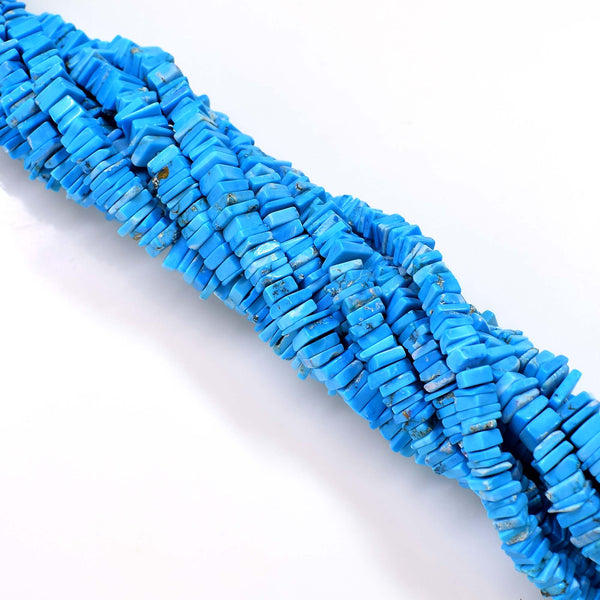 Natural Howlite Turquoise Gemstone Beads, 6-7mm Heishi Square Shape Beads