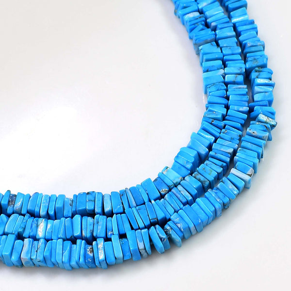 Natural Howlite Turquoise Gemstone Beads, 6-7mm Heishi Square Shape Beads