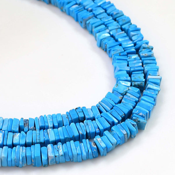 Natural Howlite Turquoise Gemstone Beads, 6-7mm Heishi Square Shape Beads