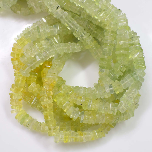 Natural Prehnite Gemstone Beads, 6-7mm Heishi Square Shape Beads