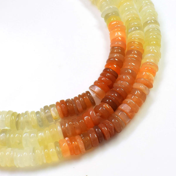 Natural Multi Moonstone Beads, 6-7mm Heishi Rondelle Shape Beads