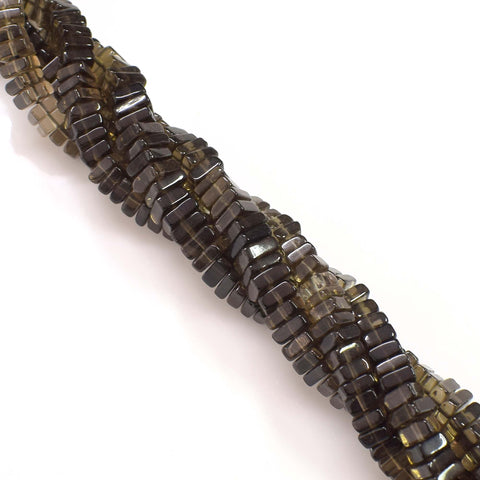 Natural Smoky Topaz Gemstone Beads, 6-7mm Heishi Square Shape Beads