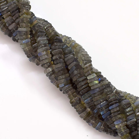 Natural Labradorite Gemstone Beads 6-7mm Heishi Square Shape Beads