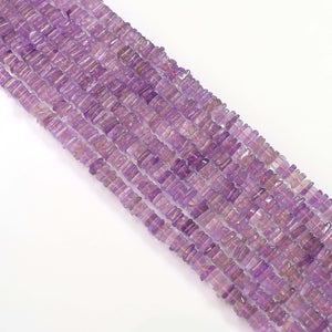 Natural Pink Amethyst Gemstone Beads 6-7mm Heishi Square Shape Beads