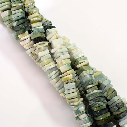 Natural Jasper Gemstone Beads, 6-7mm Heishi Square Shape Beads