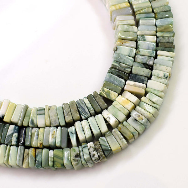 Natural Jasper Gemstone Beads, 6-7mm Heishi Square Shape Beads
