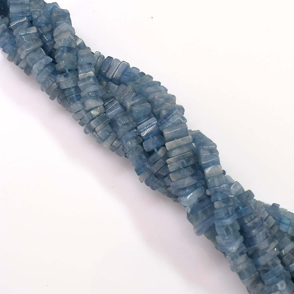 Natural Aquamarine Gemstone Beads 6-7mm Heishi Square Shape Beads