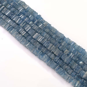 Natural Aquamarine Beads, Heishi Square Shape Aquamarine, Aquamarine 6-7mm, Aquamarine Gemstone Beads