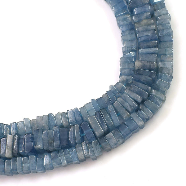 Natural Aquamarine Gemstone Beads 6-7mm Heishi Square Shape Beads