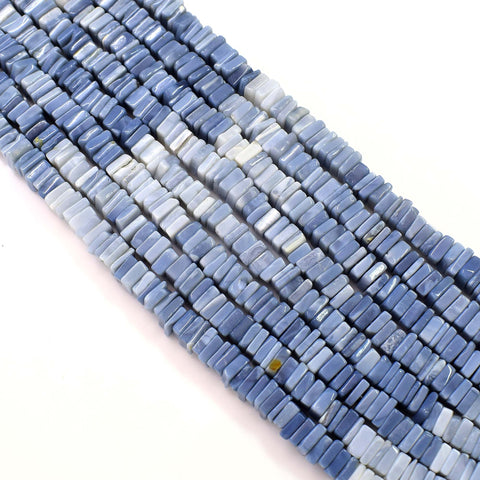 Natural Chalcedony Gemstone Beads 6-7mm Heishi Square Shape Beads