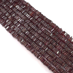 Natural Garnet Beads, 6-7mm Garnet, Garnet Heishi Square Shape, Garnet Faceted Gemstone Beads