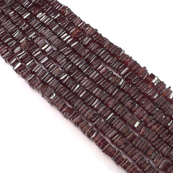 Natural Garnet Gemstone Beads 6-7mm Heishi Square Shape Beads