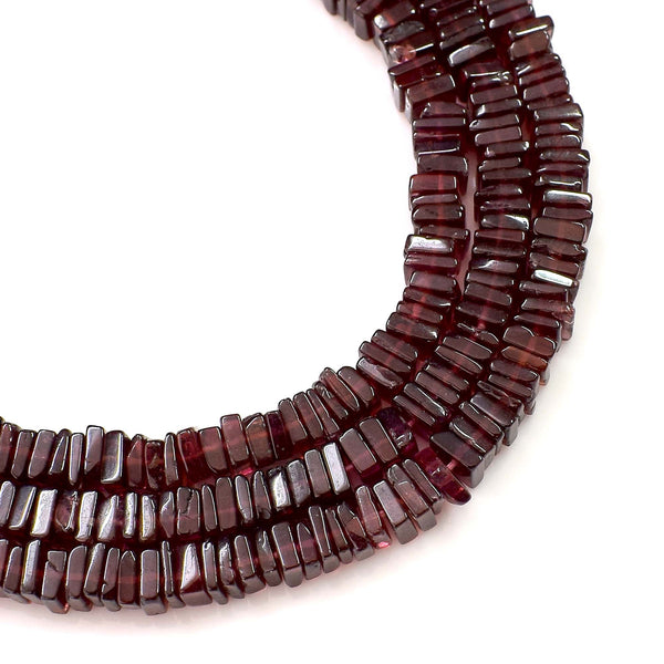 Natural Garnet Gemstone Beads 6-7mm Heishi Square Shape Beads