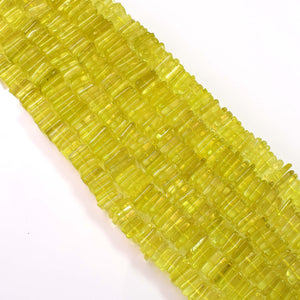 Natural Lemon Citrine Gemstone Beads Heishi Square Shape 6-7mm Beads