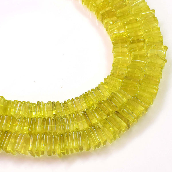 Natural Lemon Citrine Beads, Citrine Heishi Square Shape, 6-7mm Citrine, Lemon Citrine Gemstone Beads