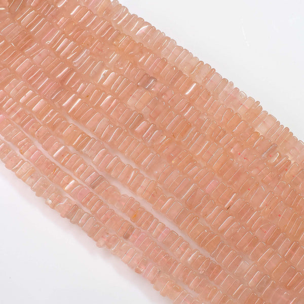 Natural Rose Quartz Gemstone Beads 6-7mm Heishi Square Shape Beads