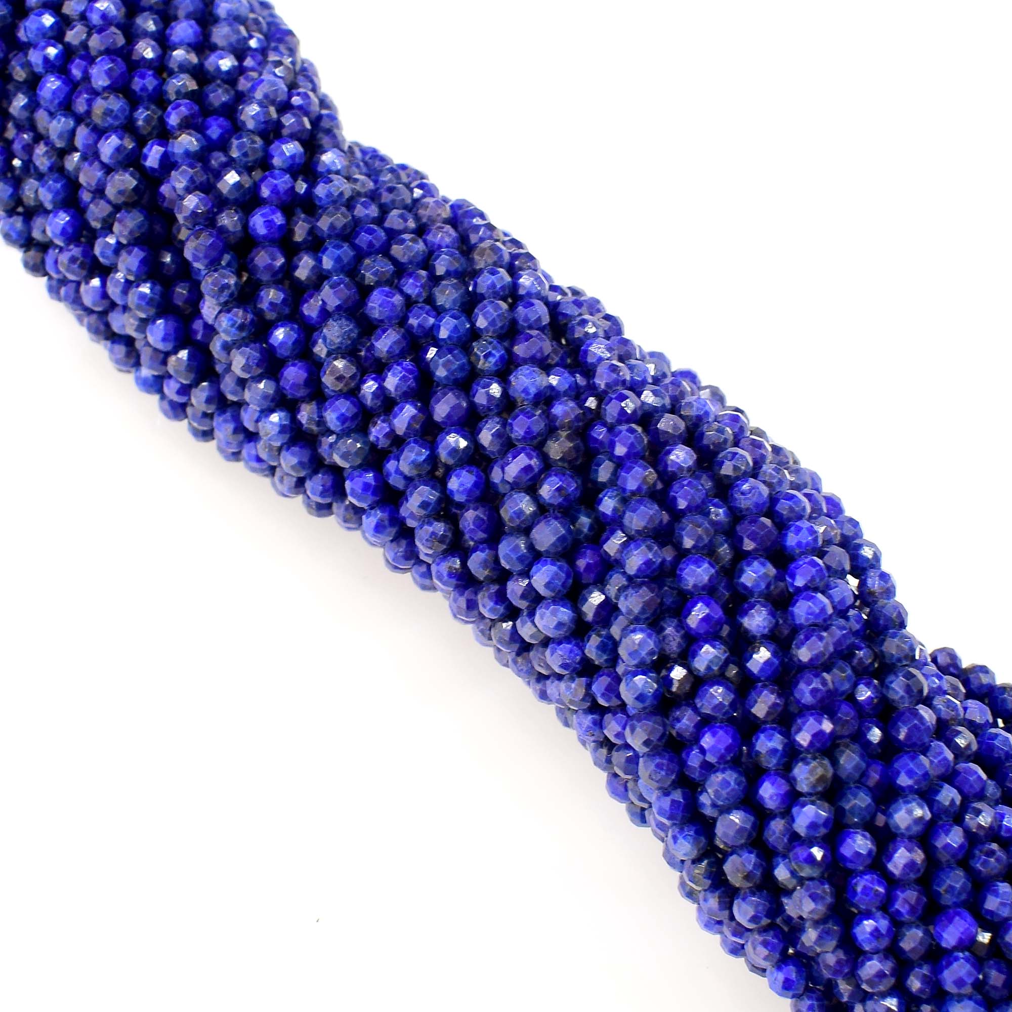 Natural Lapis Lazuli Beads / Round Shape Faceted Lapis / 3-4mm Lapis Gemstone Beads
