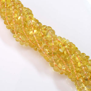 Natural Citrine Beads / Faceted Citrine Gemstone Beads / Rondelle Shape Citrine Beads