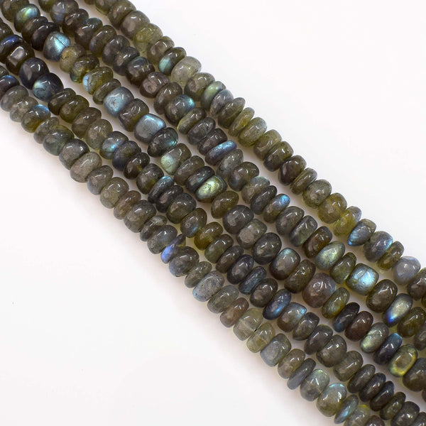 Natural Labradorite Beads / Rondelle Shape Labradorite Beads / Faceted Labradorite Gemstone Beads