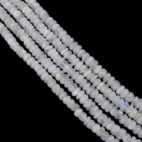 Natural Rainbow Moonstone Beads / Rondelle Shape Moonstone Beads / Smooth Blue Fire Moonstone Gemstone Beads