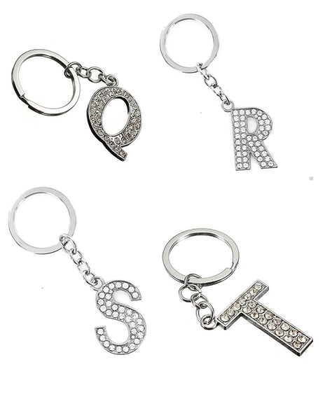 A-Z Rhinestone Bling Crystal Alphabet Letters, Lovers Key-Chains Rhinestone Crystal Handbags Charms