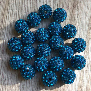 Rhinestone Pave Ball Beads, Rhinestone Clay Disco beads 10mm 50 Beads