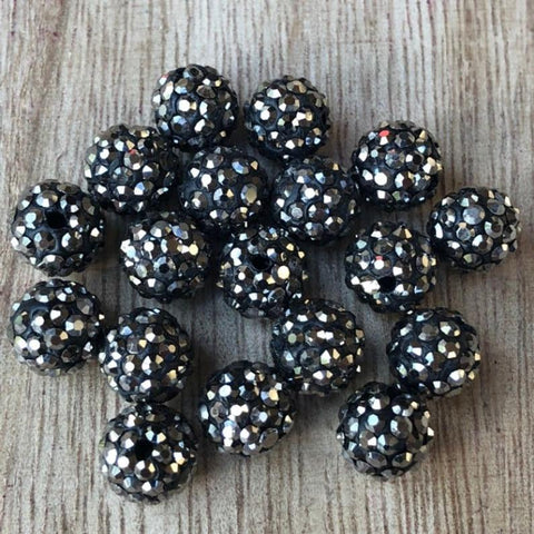 Rhinestone Pave Ball Beads, Rhinestone Clay Disco beads 10mm 50 Beads