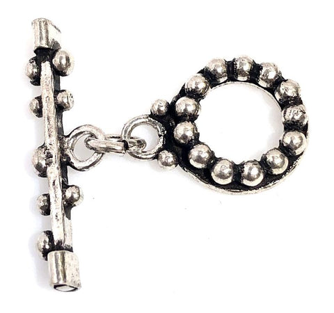 92.5 Sterling Silver Toggle Clasp, Solid Sterling Silver Clasp 18mm