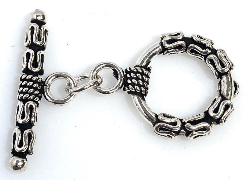 92.5 Sterling Silver Toggle Clasp, Solid Sterling Silver Toggle Clasp Connector 16 mm