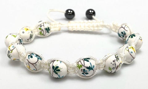 Ceramic Porcelain Shamballa Bracelet With Hematite beads 10mm